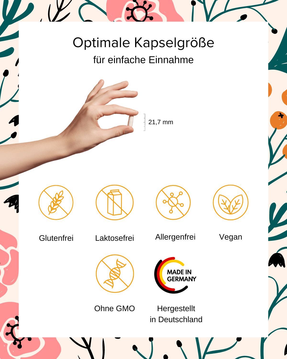 AndrovitalMax – Premium Männervitamine von YAS Medica. Kleine Kapselgröße, vegan, hergestellt in Deutschland. Laktosefrei, glutenfrei, fruktosefrei, GMO-frei, allergenfrei und ohne Farbstoffe. Mit bioaktiven B-Vitaminen, Magnesium, Vitamin C, Zink, Selen, Coenzym Q10 und Ubichinon. Fördert die Männergesundheit, für die Gesundheit des Mannes