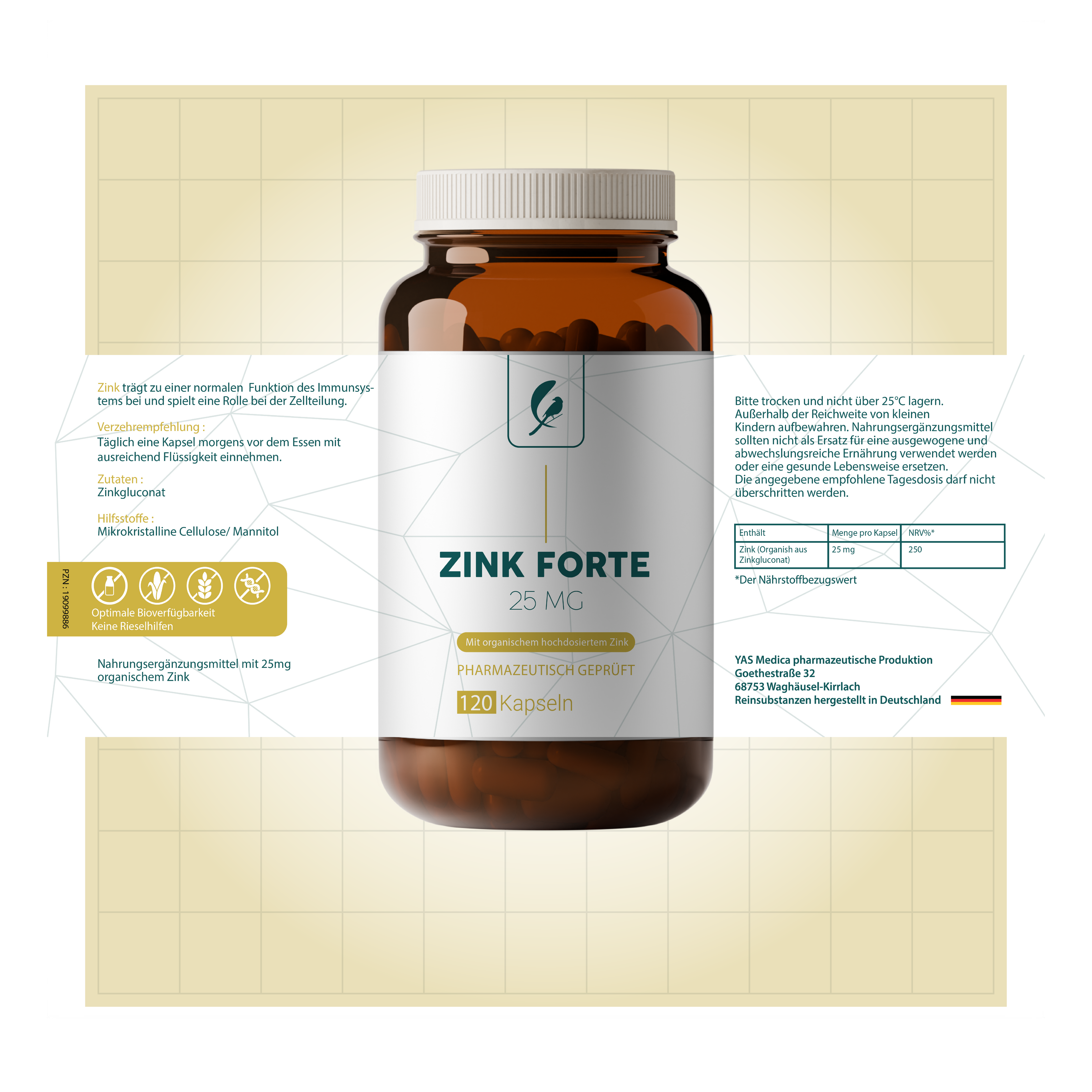 Zink Forte 25mg mit Zinkgluconat